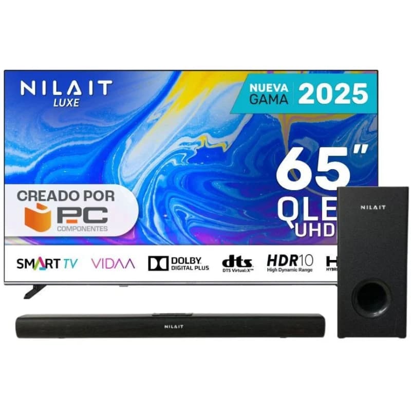 Imagen de Nilait Luxe NI-65UD8004SE: 65" QLED 4K Smart TV + Sound Bar 🎶 en OfertitasTOP