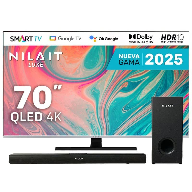 Imagen de Nilait Luxe 70" QLED UHD 4K Smart TV + Harmony Sound Bar 🎶 en OfertitasTOP