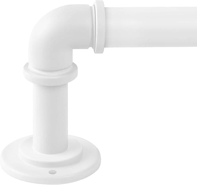 OLV Barras de cortina industrial ajustables blancas ✨