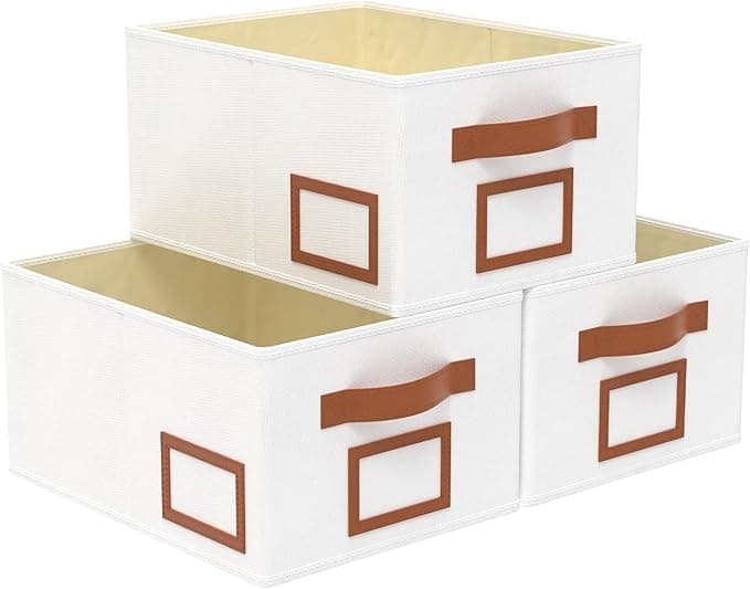 OUTBROS Caja Plegable de Almacenamiento, 3 Unidades, Blanco 🧺