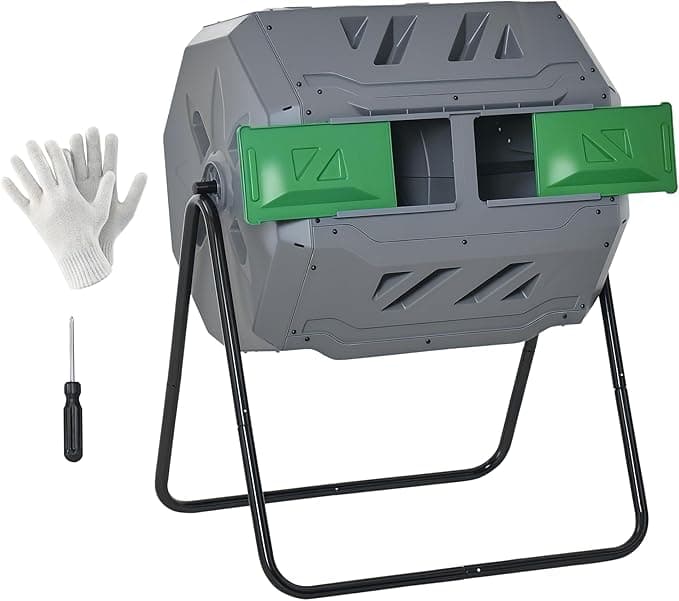 Outsunny Compostador Giratorio de 160L con Marco de Acero 🌿