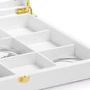 Thumbnail 3 de Papten Bandeja apilable para joyas con tapa de piel, color blanco 💍