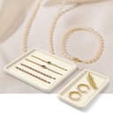 Thumbnail 8 de Papten Bandeja de microfibra para joyas, apilable, beige ✨