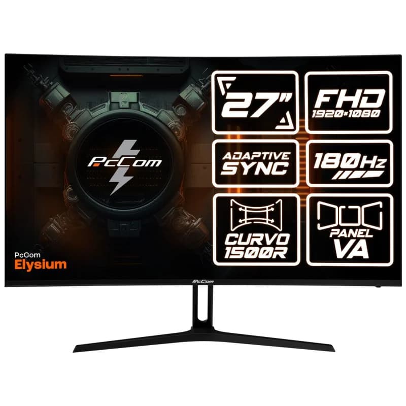 Imagen de PcCom Monitor Gaming 27" VA FHD 180Hz Adaptive Sync Curvo 📺 en OfertitasTOP