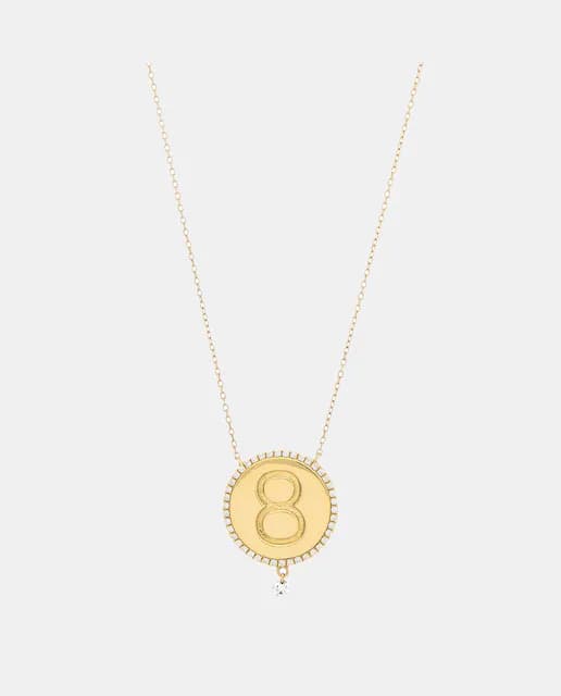 Imagen de Persée Colgante de oro y diamantes, Número 8 ✨ en OfertitasTOP