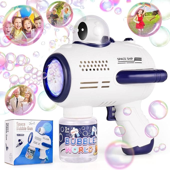 Pistola de Burbujas Infantil LED con 4000+ Burbujas/Minodación