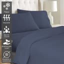 Thumbnail 1 de Pizuna Funda Nórdica Azul Oscuro 240x230 cm 🛏️ Luxe Algodón