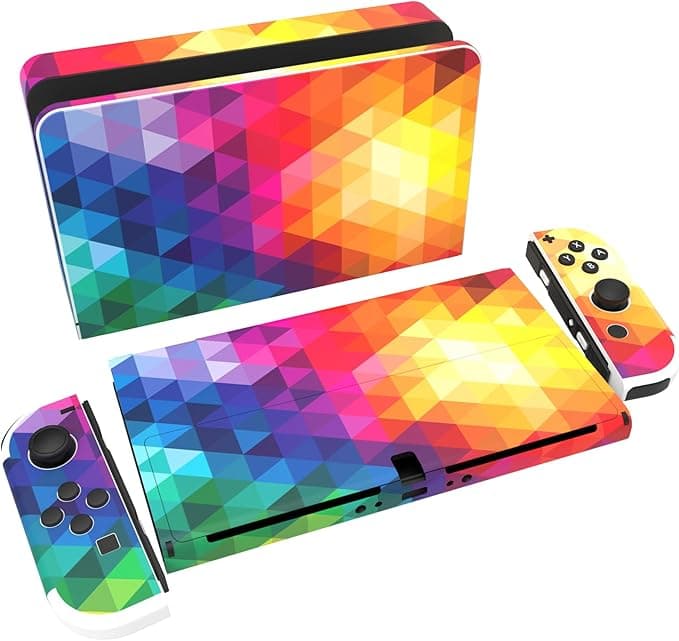 PlayVital Protectores para Nintendo Switch OLED 🎮 Colores Triángulos
