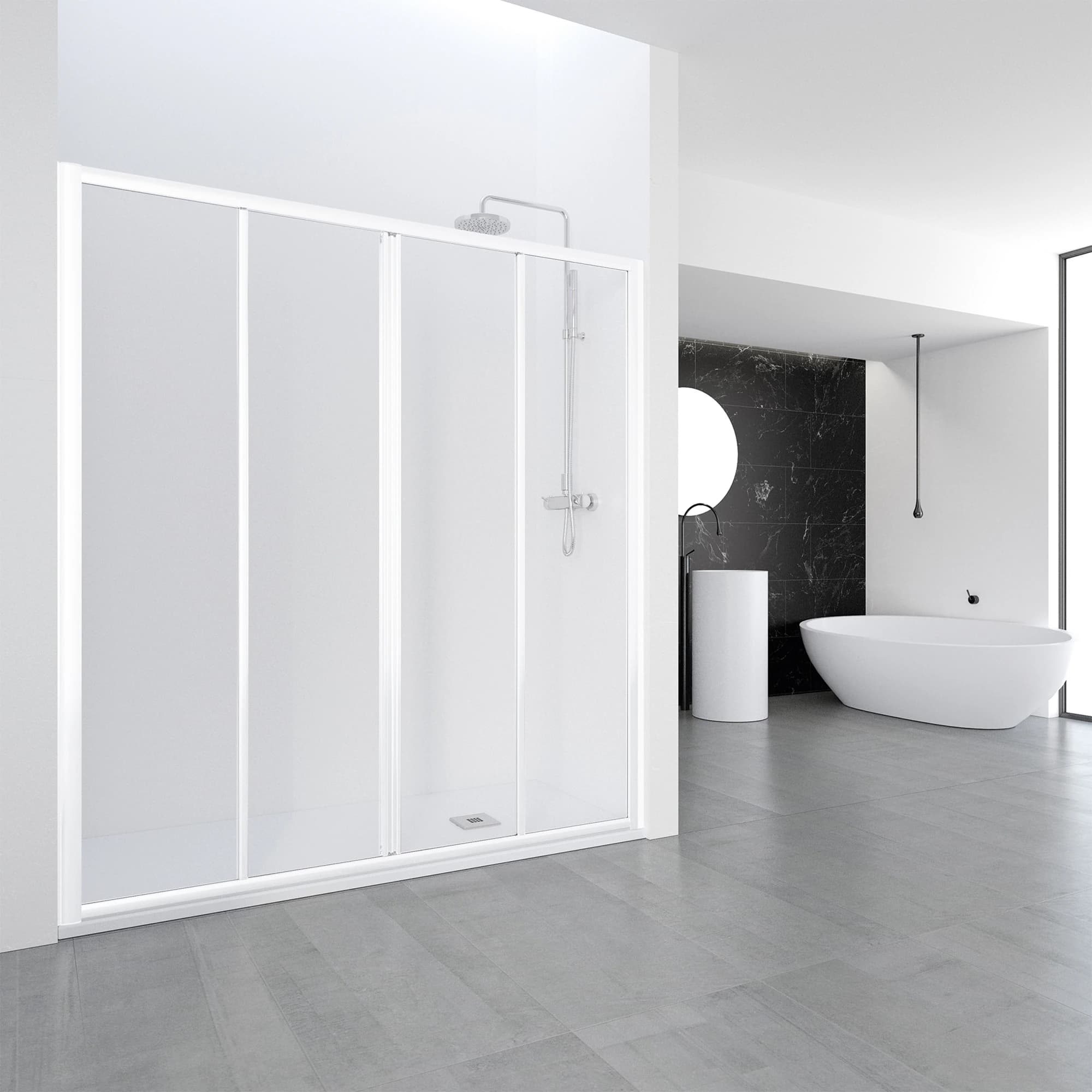 Profiltek EC-225 mampara ducha 195 cm vidrio 3 mm