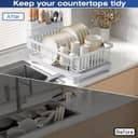 Thumbnail 3 de PurKeep Escurridor de Platos Blanco con Soporte para Utensilios 🧴
