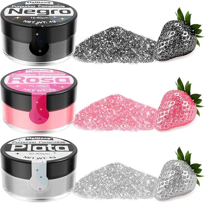 Purpurina Comestible Repostería 3x4g ✨ Colorante Alimentario