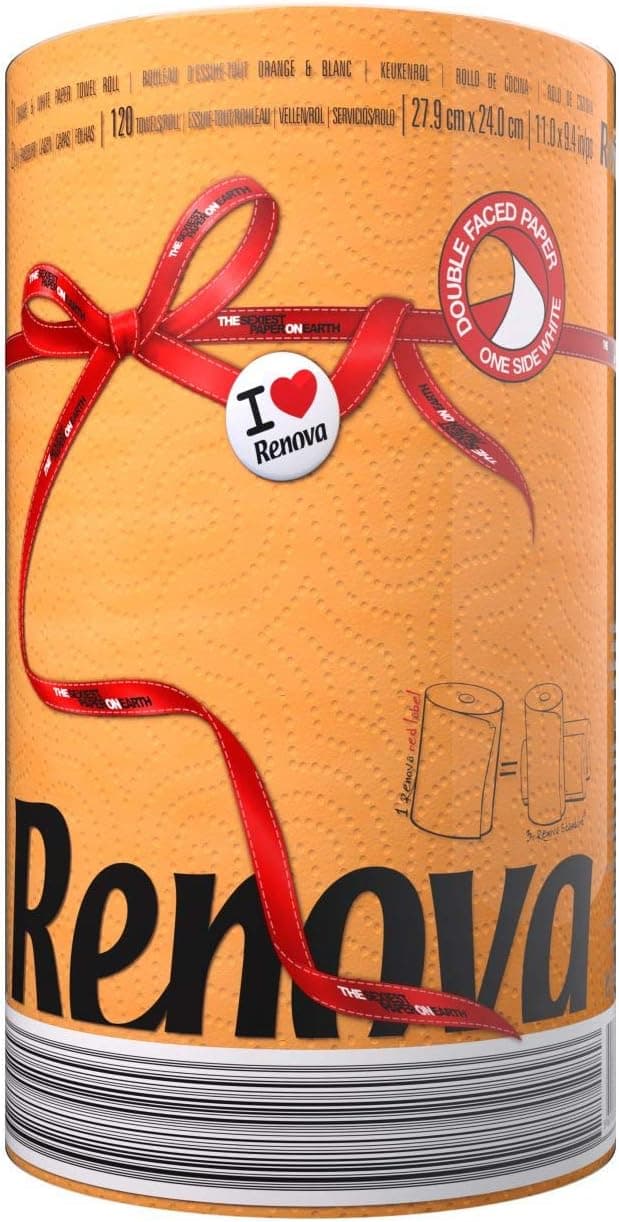 Renova Red Label Naranja, 3 Rollos de Cocina 🧻