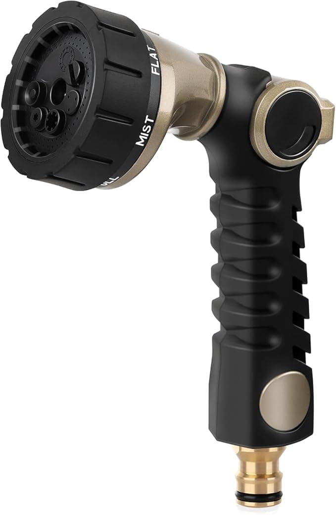 RESTMO Pistola de Riego de Metal 🌿 Alta Presión, 10 Modos Ajustables