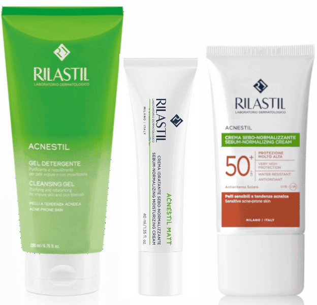 Imagen de Rilastil Acnestil kit acne 200 ml+40 ml+40 ml en OfertitasTOP