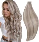 Thumbnail principal de RUNATURE Extensiones Tape Pelo Natural Rubio Remy 16” 🌟 20pcs