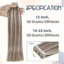 Thumbnail 4 de RUNATURE Extensiones Tape Pelo Natural Rubio Remy 16” 🌟 20pcs