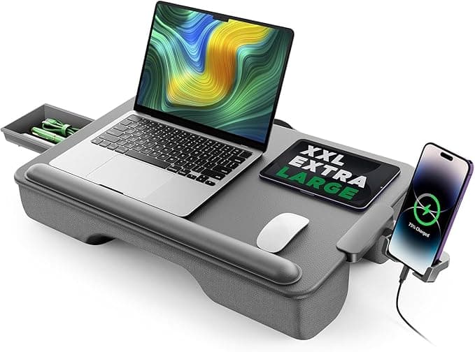 SAIJI Soporte para Portátil con Cojín, Gris Oscuro💻