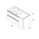 Thumbnail 5 de Salgar Bequia Plus Metal mueble baño 2 cajones 1 poza grifo izquierda 🚿