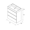 Thumbnail 4 de Salgar Mueble baño metal 3C 3 cajones con lavabo Veneto Bequia 🚽