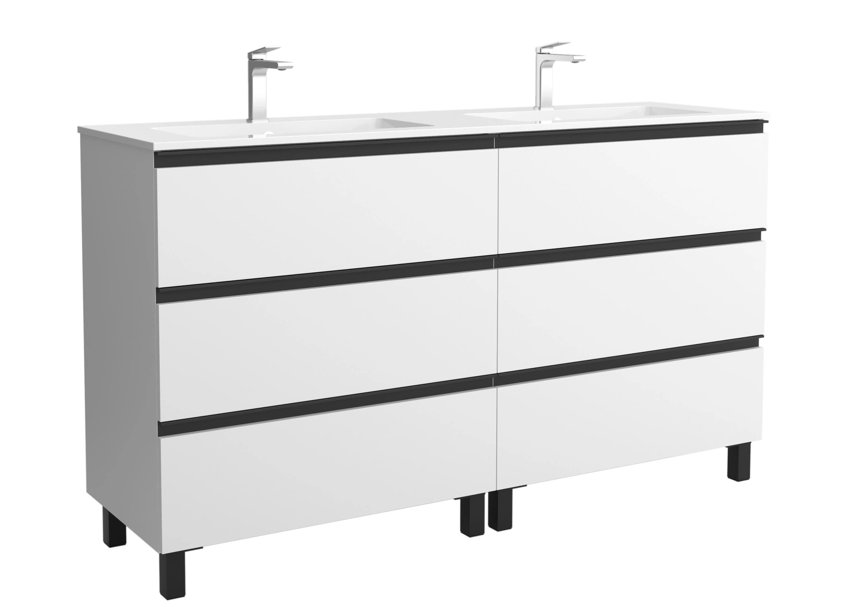 Salgar Mueble de baño Vilna 3C, 6 cajones y lavabo 2 pozas 📷