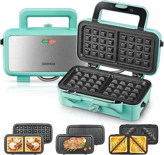 Sandwichera 3 en 1 Azul 1200W con Control y Placas Antiadherentes 🥪