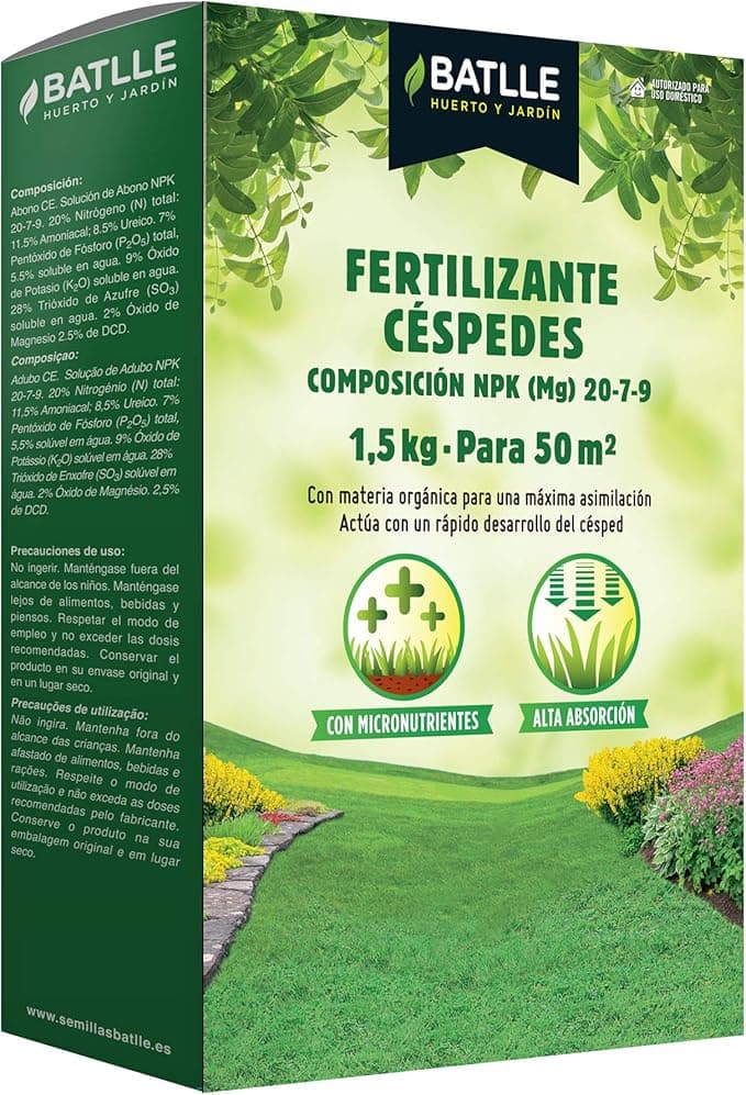 Semillas Batlle para Césped con Fertilizante, Caja 1,5 kg 🌱