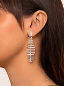 Thumbnail 4 de SINGULARU Pendientes Pacific largos en acero baño 18 kt 💍