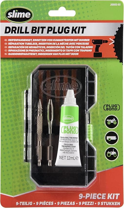 Slime 20502-51, Juego de 9 brocas para tapones de neumáticos 🛠️