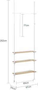 Thumbnail 4 de SoBuy Perchero Telescópico Ajustable con Baldas y Barras 🧥