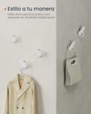 Thumbnail 3 de SONGMICS HOME Juego de 4 Ganchos de Pared 🧥 Blanco Perla