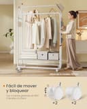 Thumbnail 4 de SONGMICS HOME ⚙️ Perchero Metálico con Ruedas y Ganchos