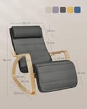 Thumbnail 2 de SONGMICS LYY10G Silla Mecedora Ajustable para Dormitorio 🛋️