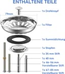 Thumbnail 1 de SURFOU Tapon Fregadero Cocina 79mm Acero Inoxidable 🧼