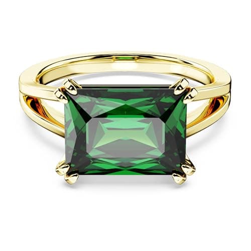 Imagen de Swarovski Anillo Matrix rectangular verde, baño oro 💍 en OfertitasTOP