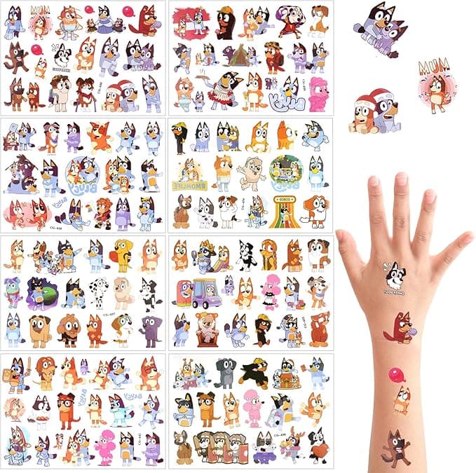 Tatuajes Temporales Niños Pequeñas 🐶, 8 Hojas, Impermeables