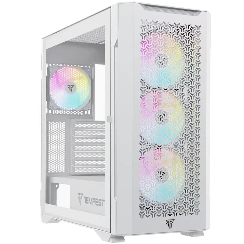 Imagen de Tempest Bastion ARGB Caja ATX blanca con cristal templado 🖥️ en OfertitasTOP
