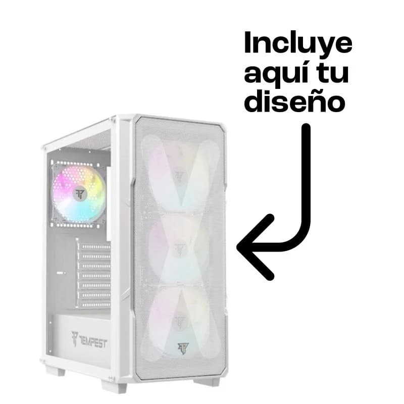 Imagen de Tempest Garrison ARGB Caja ATX blanca con frontal personalizable 🖥️ en OfertitasTOP