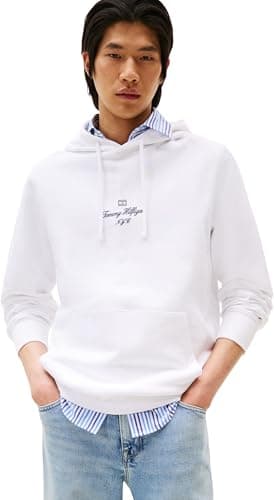 Tommy Hilfiger Hoodie Flag Script con capucha, talla L 👕