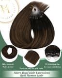 Thumbnail 1 de Ugeat Extensiones Micro Ring Pelo Natural Marrón Balayage 💇‍♀️