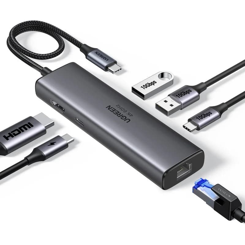 Imagen de Ugreen Hub 6 en 1 USB-C HDMI 4K@60Hz 100W 💻 en OfertitasTOP