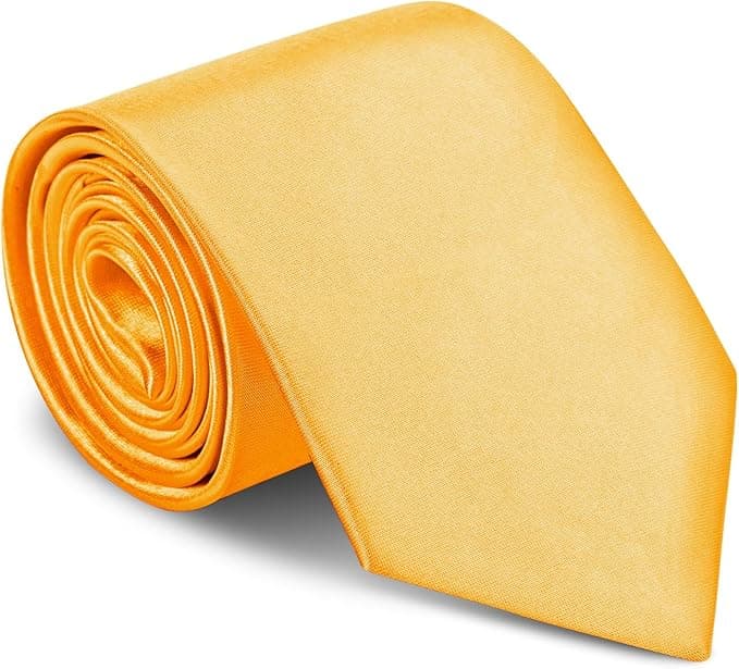 URAQT Corbata Hombre clásica ✨, 8cm, amarilla dorada