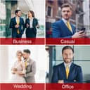 Thumbnail 4 de URAQT Corbata Hombre clásica ✨, 8cm, amarilla dorada