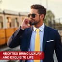 Thumbnail 5 de URAQT Corbata Hombre clásica ✨, 8cm, amarilla dorada