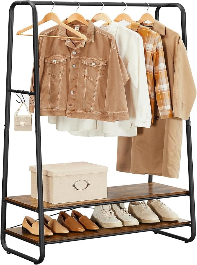 VASAGLE Perchero Burro con 6 Ganchos y 2 Estantes 🧥