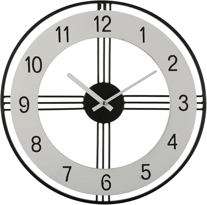 Versa Hazard Reloj de Pared Decorativo 🕰️ 40x40 cm Blanco/Negro