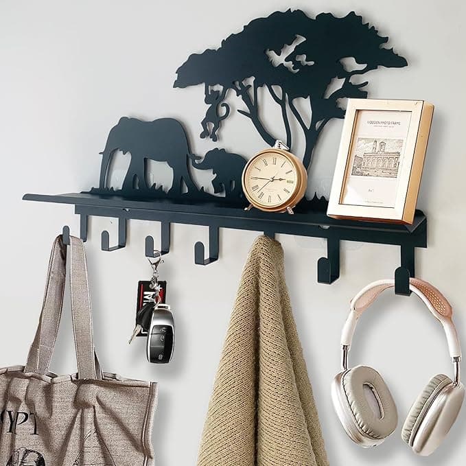 Viiluuxr Perchero de Pared con Elefante 🐘 y 7 Ganchos