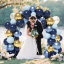 Thumbnail 4 de WAREHOUSE Globos Azules y Dorados, 133 Piezas 🎈