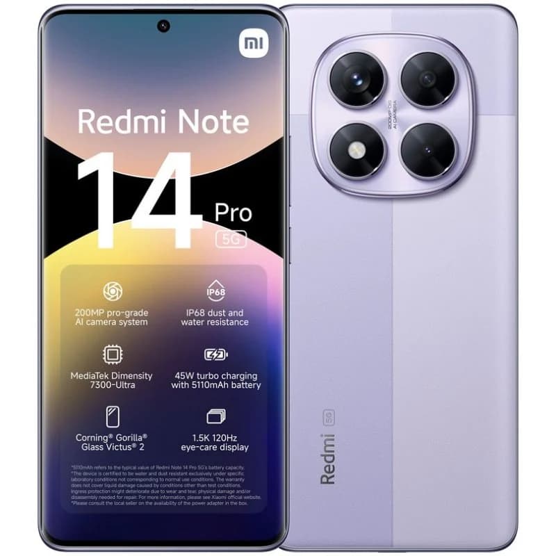 Imagen de Xiaomi Redmi Note 14 Pro 5G smartphone 8/256GB Violeta en OfertitasTOP