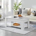 Thumbnail 1 de Yaheetech Mesa Centro Elevable con Estante y Revistero ☕️