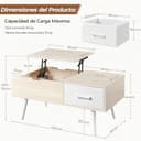 Thumbnail 2 de Yaheetech Mesa Elevable con Almacenamiento y Cajón 🛋